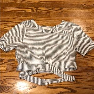 black white crop top